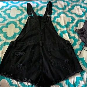 American Eagle Distressed Overall Shorts
